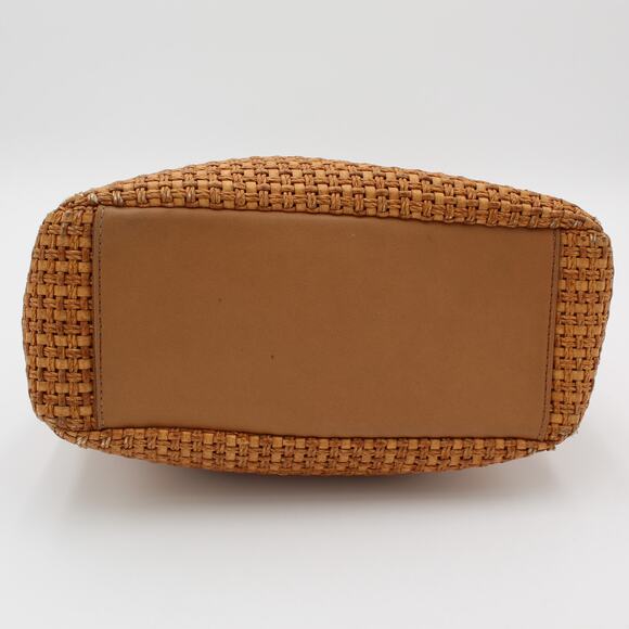 Fossil Crossbody Bag Y2K Woven Straw Tan Leather Strap Vintage Shoulder Purse - Picture 8 of 13